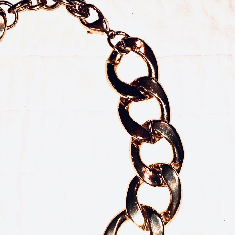 Gold painted Steel Link Necklace